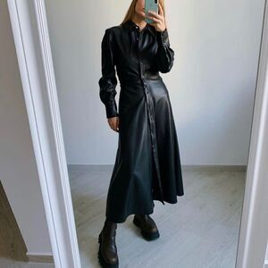 Black Zara Leather Dress for Sale up to 90% Off: Poshmark